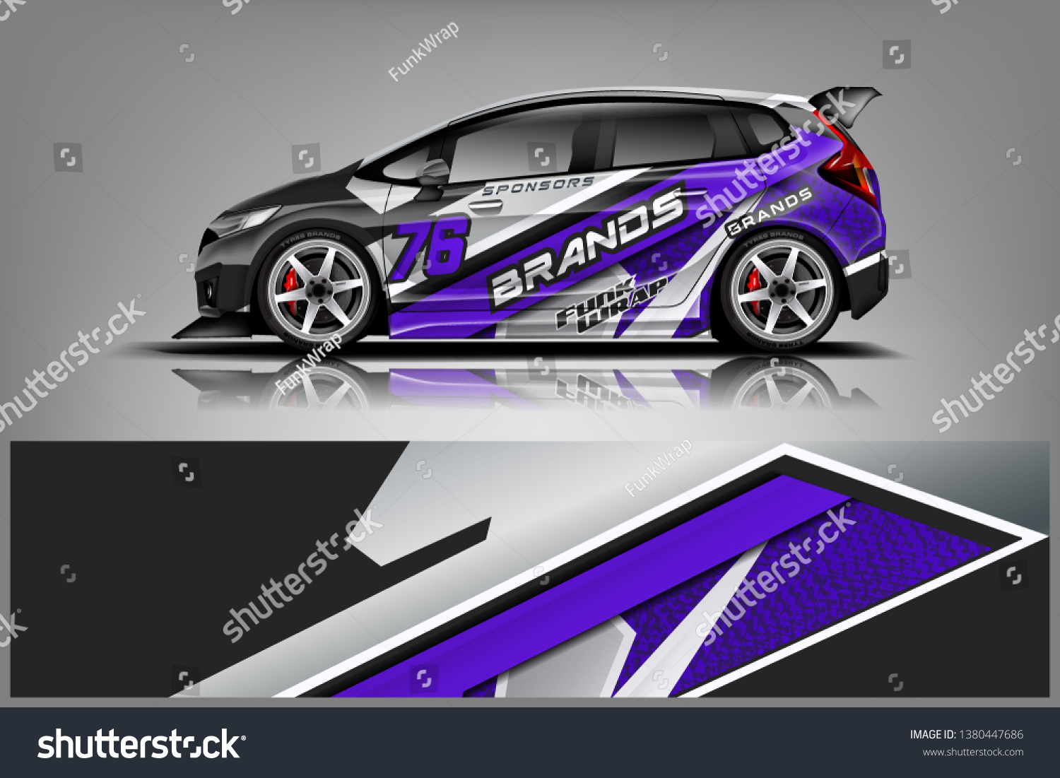 Car wrap design vector, truck and cargo van decal. Graphic abstract stripe racing background designs for vehicle, rally, race, adventure and car racing livery dekal