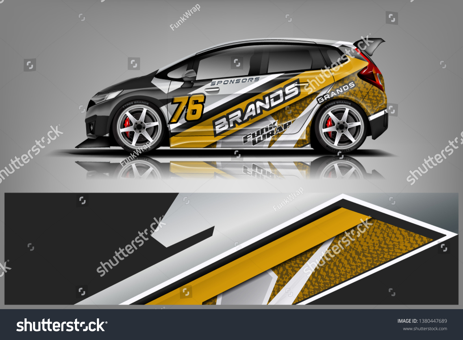 Car wrap design vector, truck and cargo van decal. Graphic abstract stripe racing background designs for vehicle, rally, race, adventure and car racing livery dekal