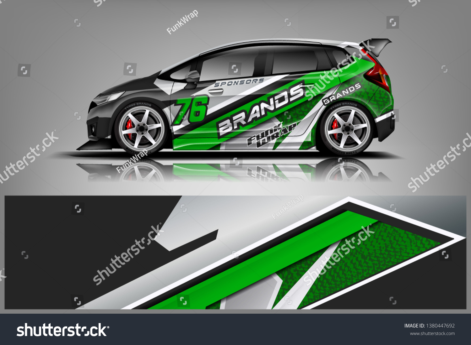Car wrap design vector, truck and cargo van decal. Graphic abstract stripe racing background designs for vehicle, rally, race, adventure and car racing livery dekal