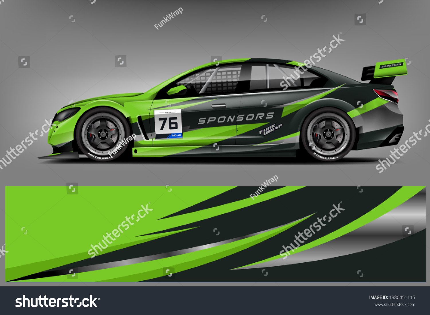 Car wrap design vector, truck and cargo van decal. Graphic abstract stripe racing background designs for vehicle, rally, race, adventure and car racing livery. - Vector