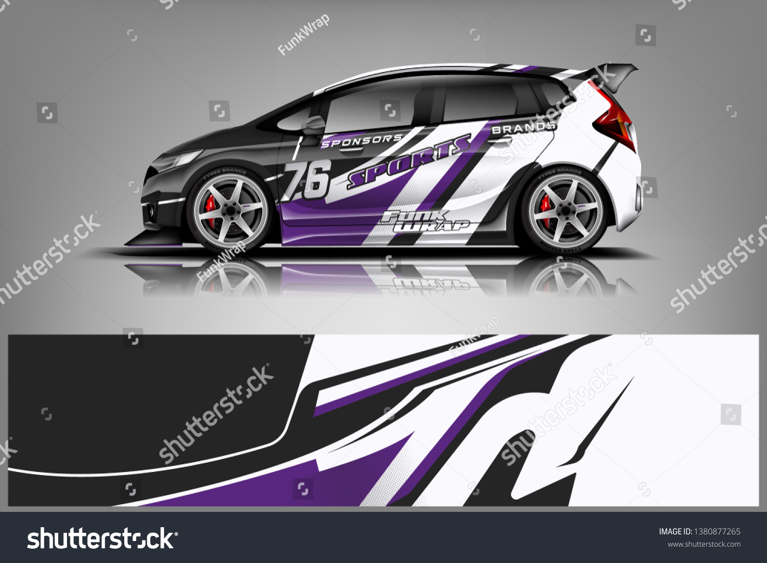 Car decal wrap design vector. Graphic abstract stripe racing background kit designs for vehicle, race car, rally, adventure and livery dekal