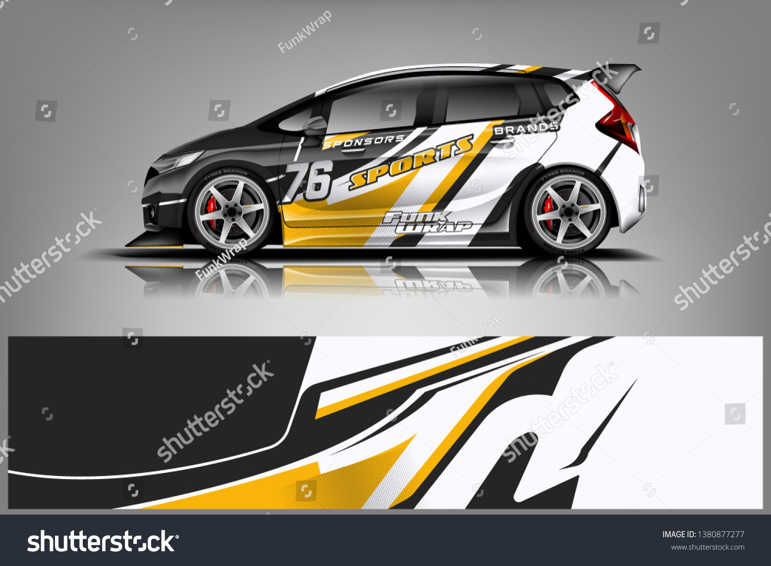 Car decal wrap design vector. Graphic abstract stripe racing background kit designs for vehicle, race car, rally, adventure and livery dekal