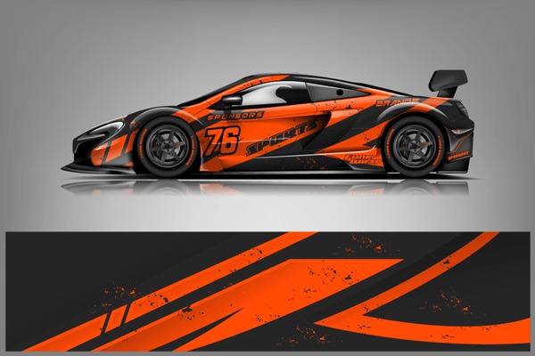 Sport car racing wrap design. vector design dekal