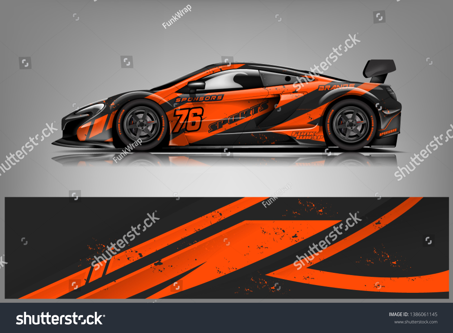 Sport car racing wrap design. vector design dekal