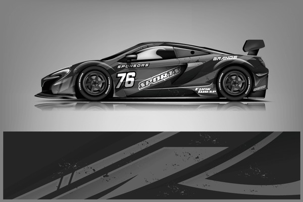 Sport car racing wrap design. vector design dekal
