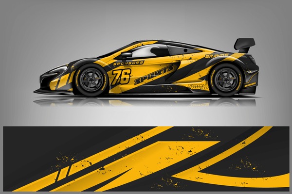 Sport car racing wrap design. vector design dekal