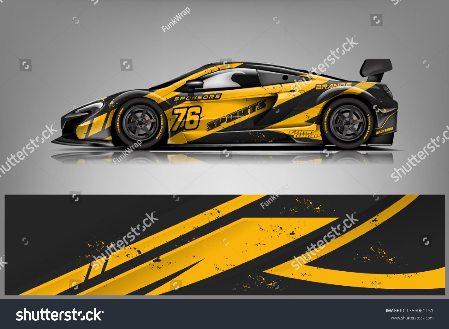 Sport car racing wrap design. vector design dekal