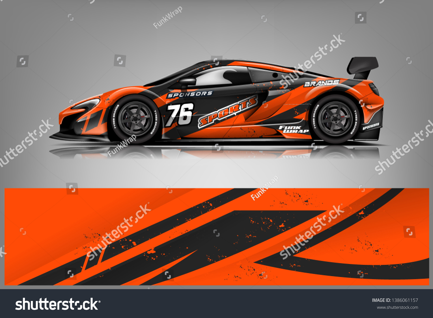 Sport car racing wrap design. vector design dekal