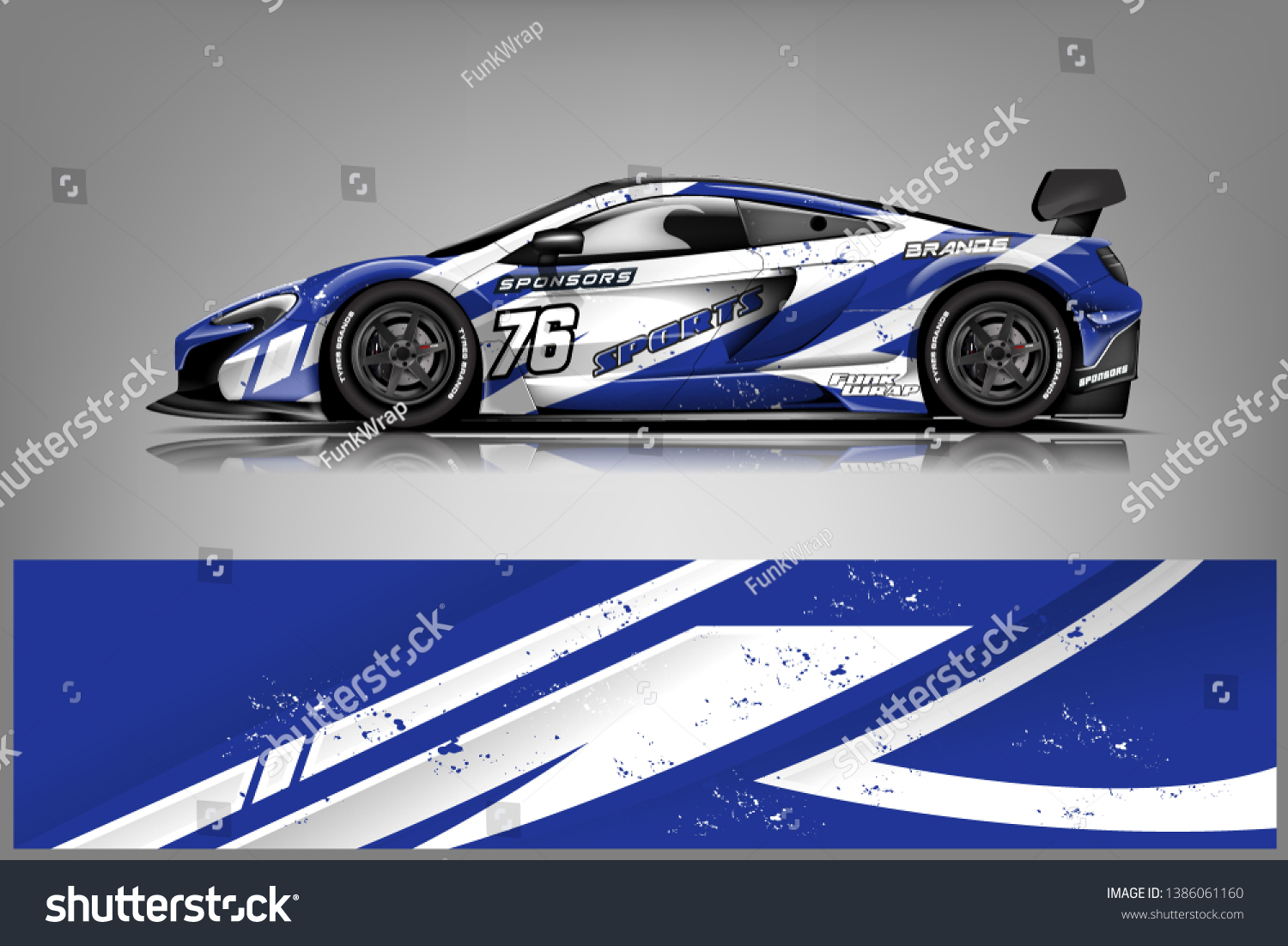 Sport car racing wrap design. vector design dekal
