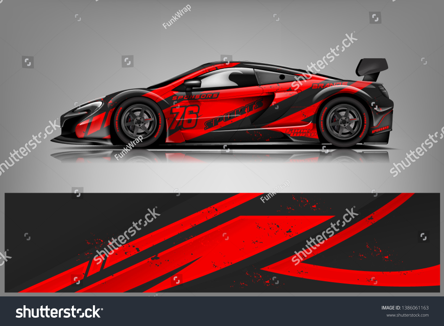 Sport car racing wrap design. vector design dekal