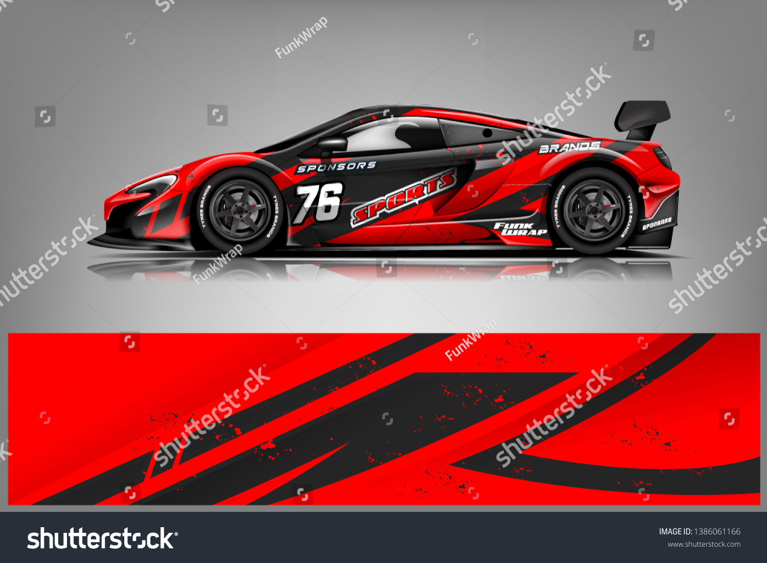 Sport car racing wrap design. vector design dekal