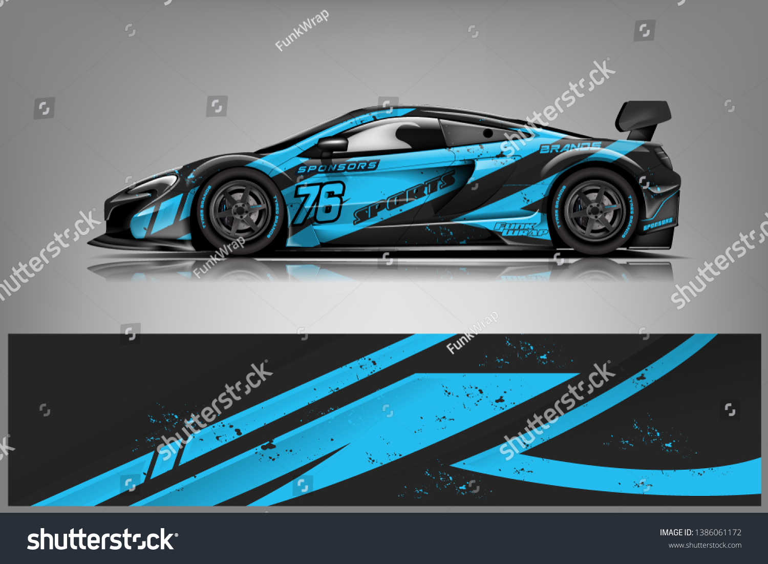 Sport car racing wrap design. vector design dekal