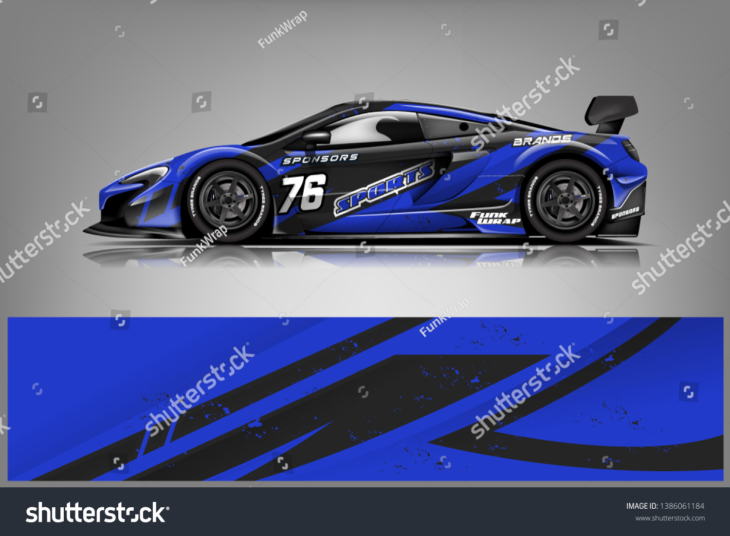 Sport car racing wrap design. vector design dekal