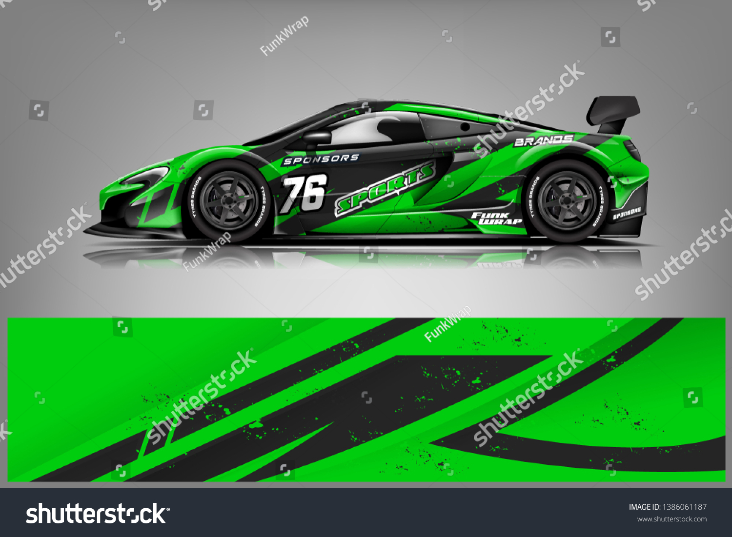 Sport car racing wrap design. vector design dekal