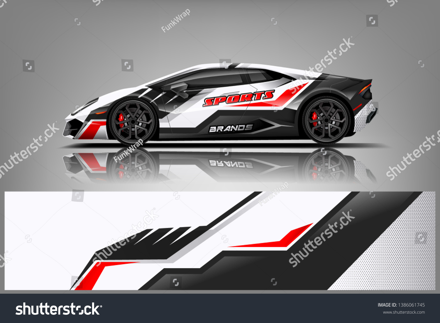 Racing car wrap design. sedan hatchback and sport car wrap design. abstract background with vector dekal