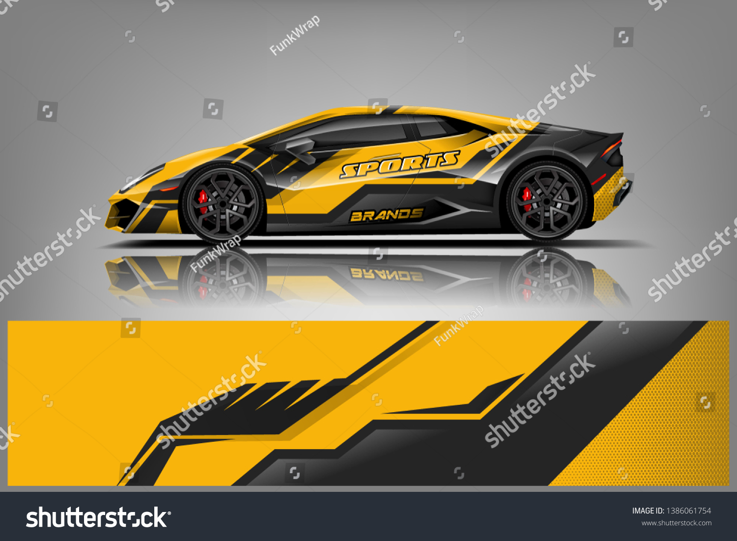 Racing car wrap design. sedan hatchback and sport car wrap design. abstract background with vector dekal