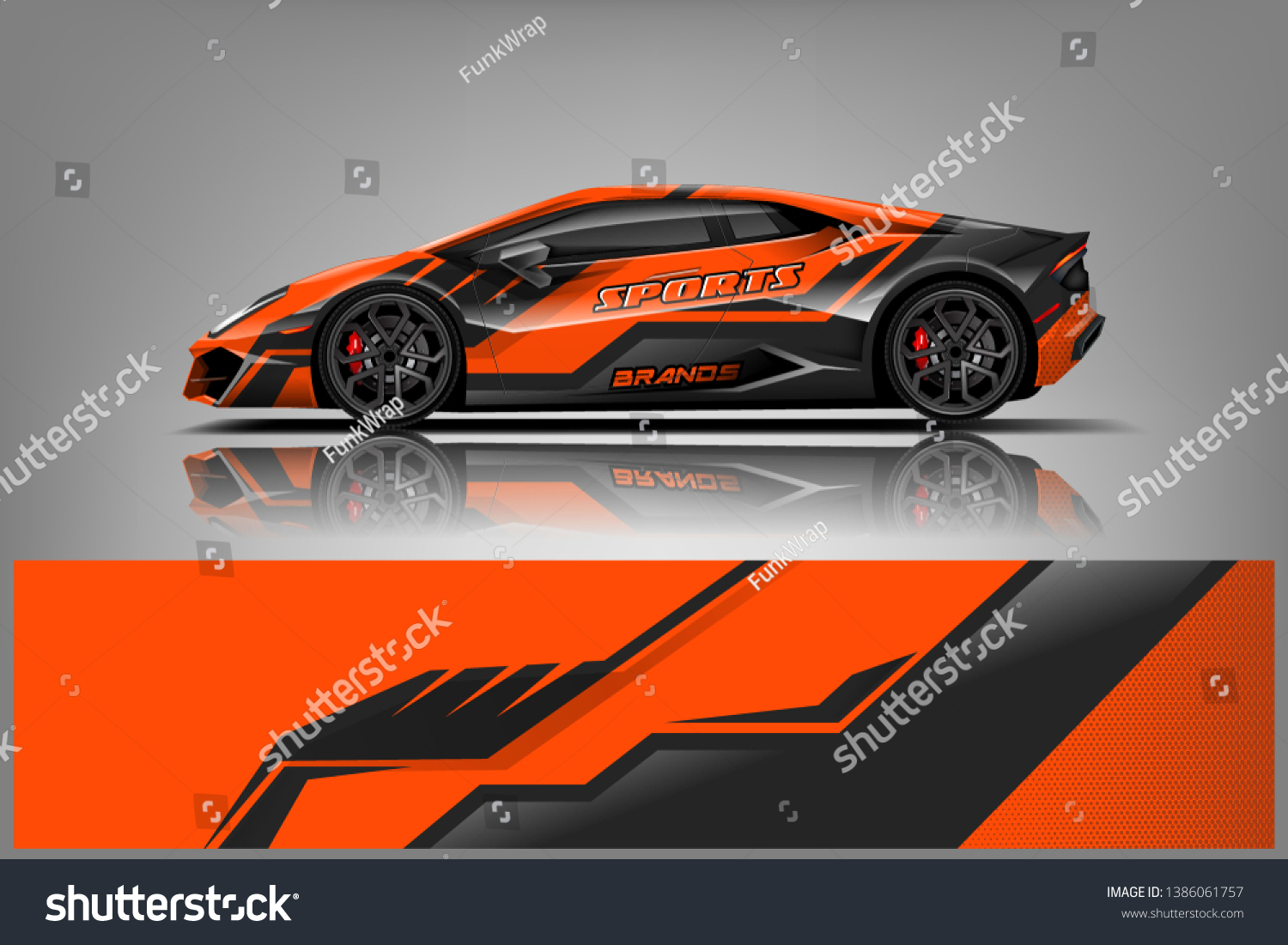 Racing car wrap design. sedan hatchback and sport car wrap design. abstract background with vector dekal