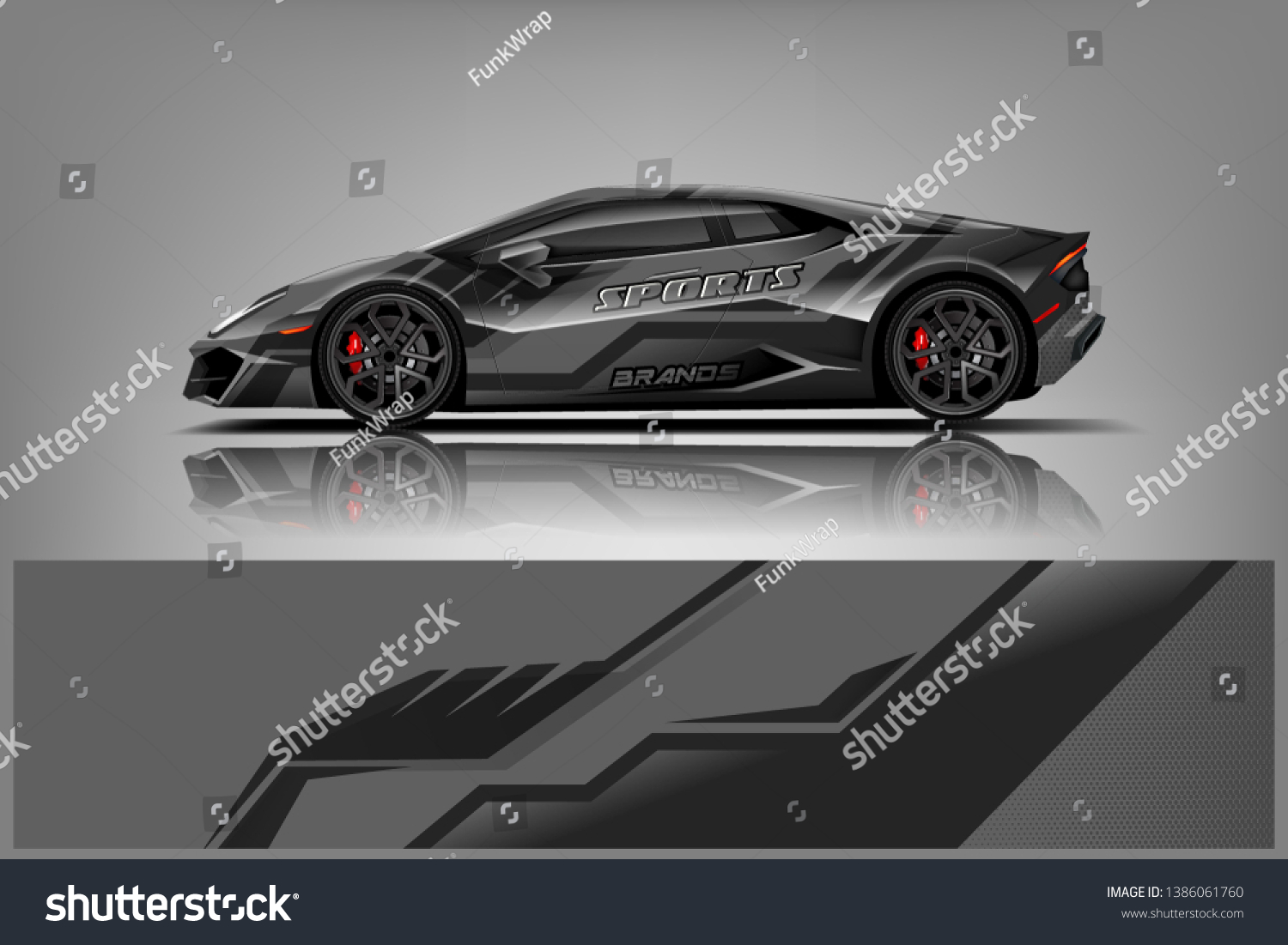 Racing car wrap design. sedan hatchback and sport car wrap design. abstract background with vector dekal