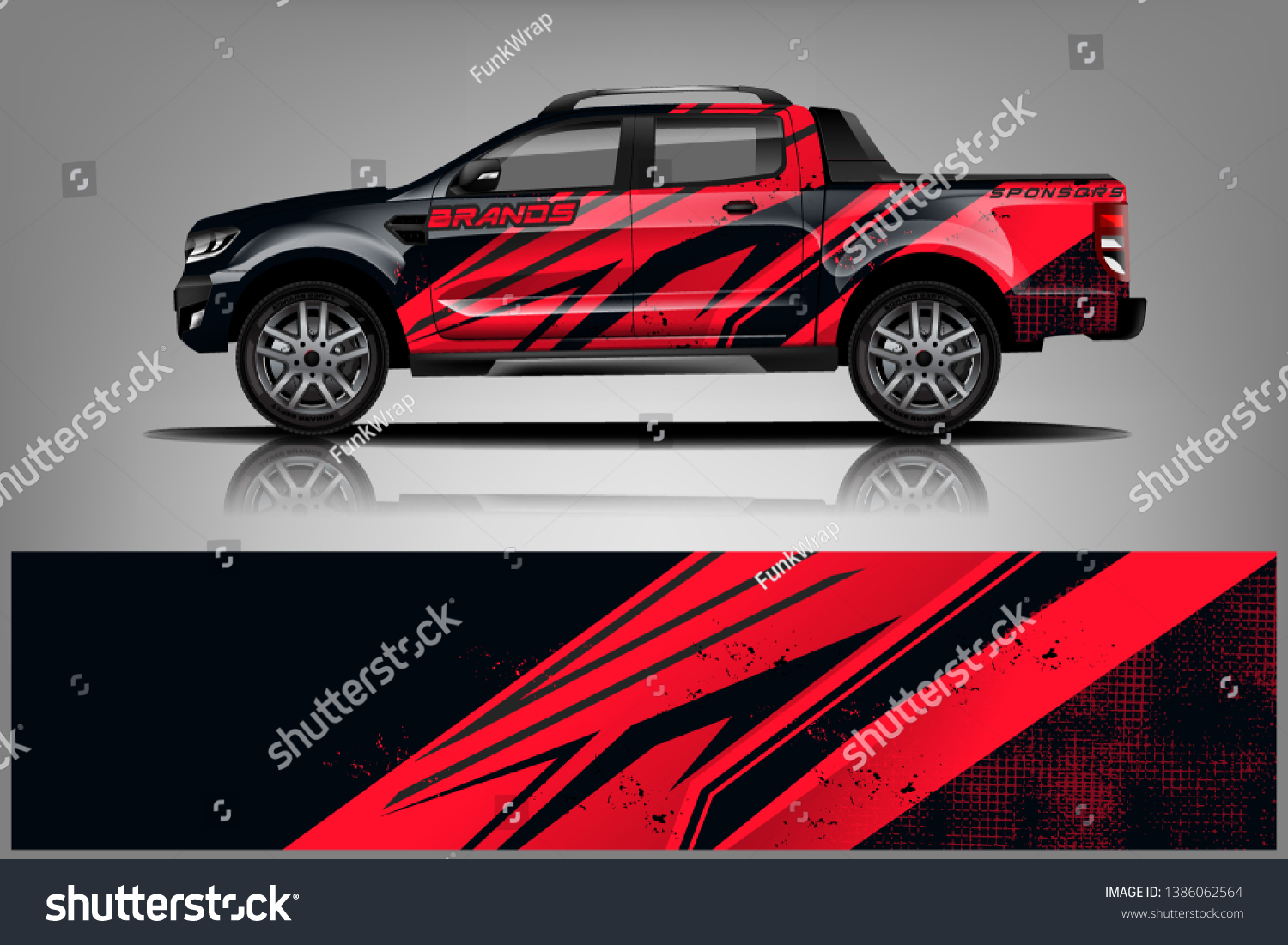truck and car decal design vector kit. abstract background graphics for vehicle advertisement and vinyl wrap dekal