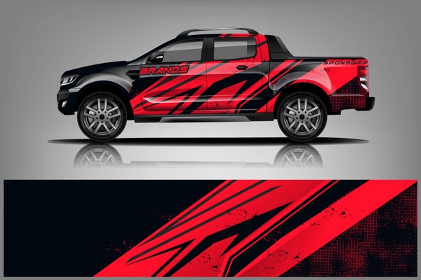 truck and car decal design vector kit. abstract background graphics for vehicle advertisement and vinyl wrap dekal