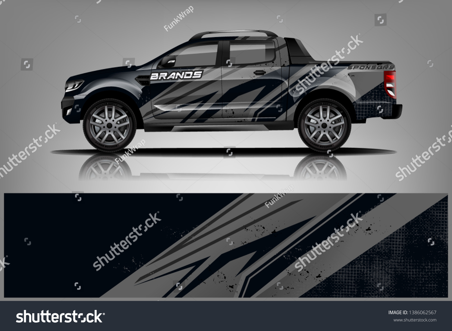 truck and car decal design vector kit. abstract background graphics for vehicle advertisement and vinyl wrap dekal