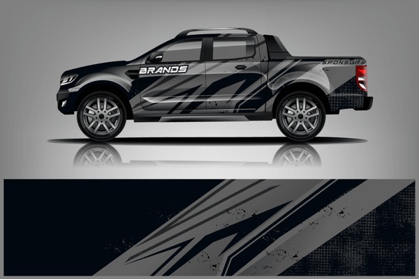 truck and car decal design vector kit. abstract background graphics for vehicle advertisement and vinyl wrap dekal