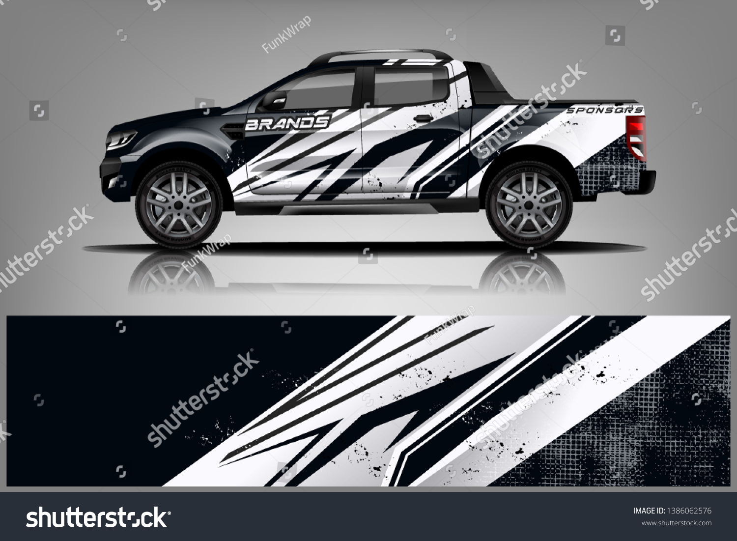 truck and car decal design vector kit. abstract background graphics for vehicle advertisement and vinyl wrap dekal