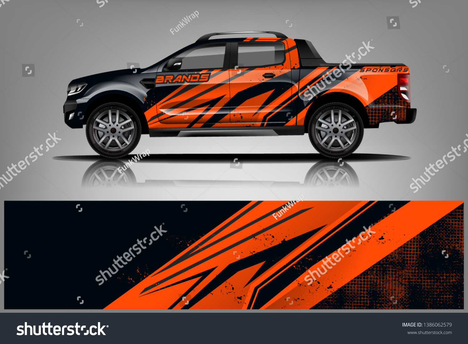 truck and car decal design vector kit. abstract background graphics for vehicle advertisement and vinyl wrap dekal