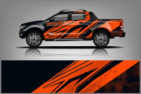 truck and car decal design vector kit. abstract background graphics for vehicle advertisement and vinyl wrap dekal