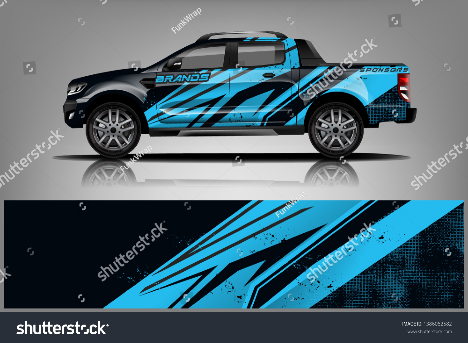 truck and car decal design vector kit. abstract background graphics for vehicle advertisement and vinyl wrap dekal
