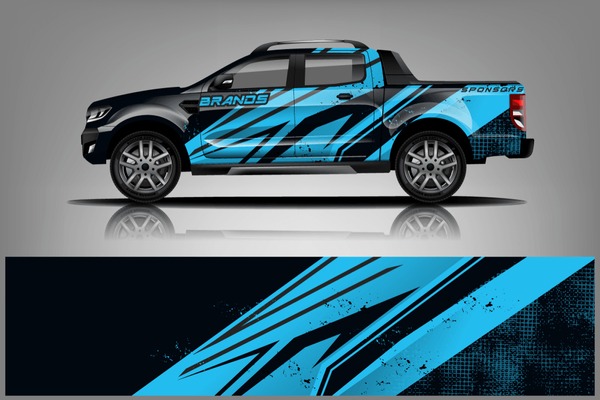 truck and car decal design vector kit. abstract background graphics for vehicle advertisement and vinyl wrap dekal