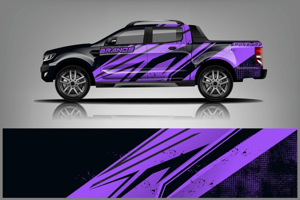 truck and car decal design vector kit. abstract background graphics for vehicle advertisement and vinyl wrap dekal