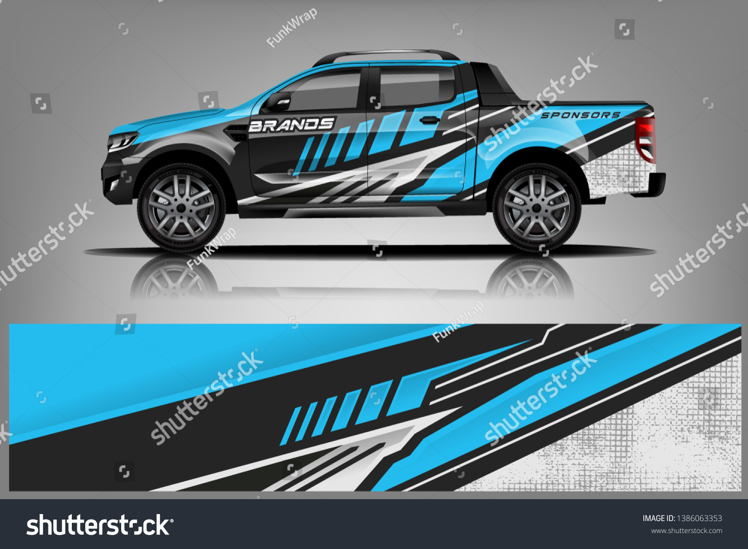 truck and car decal design vector kit. abstract background graphics for vehicle advertisement and vinyl wrap dekal