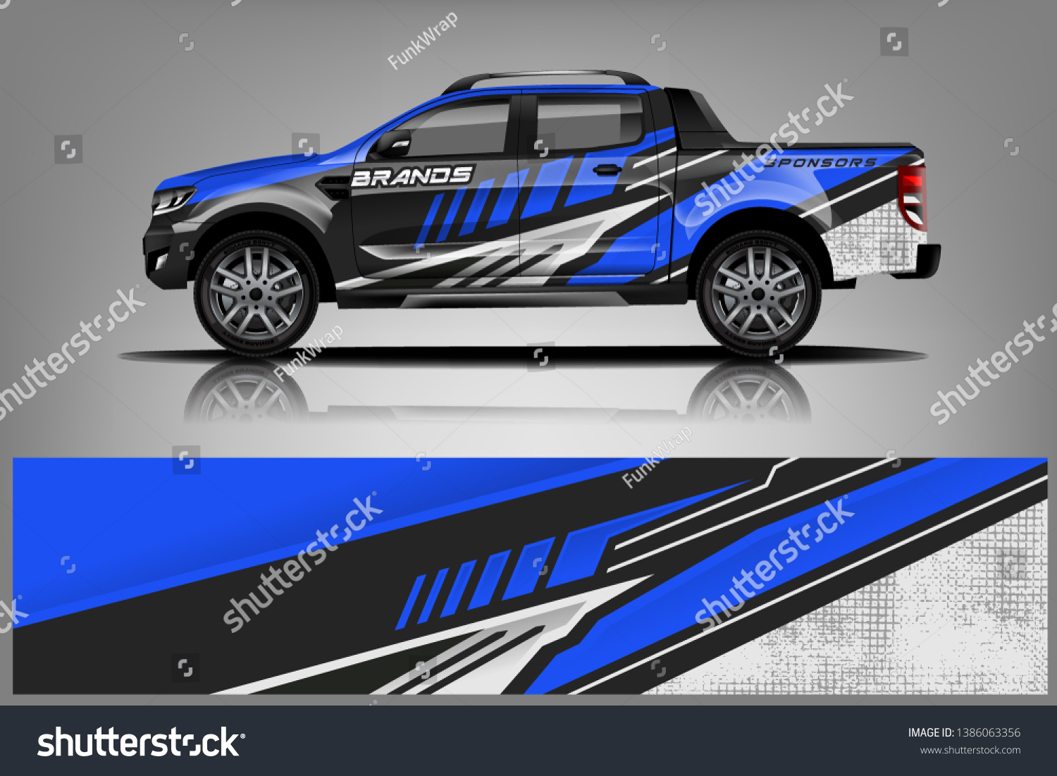 truck and car decal design vector kit. abstract background graphics for vehicle advertisement and vinyl wrap dekal