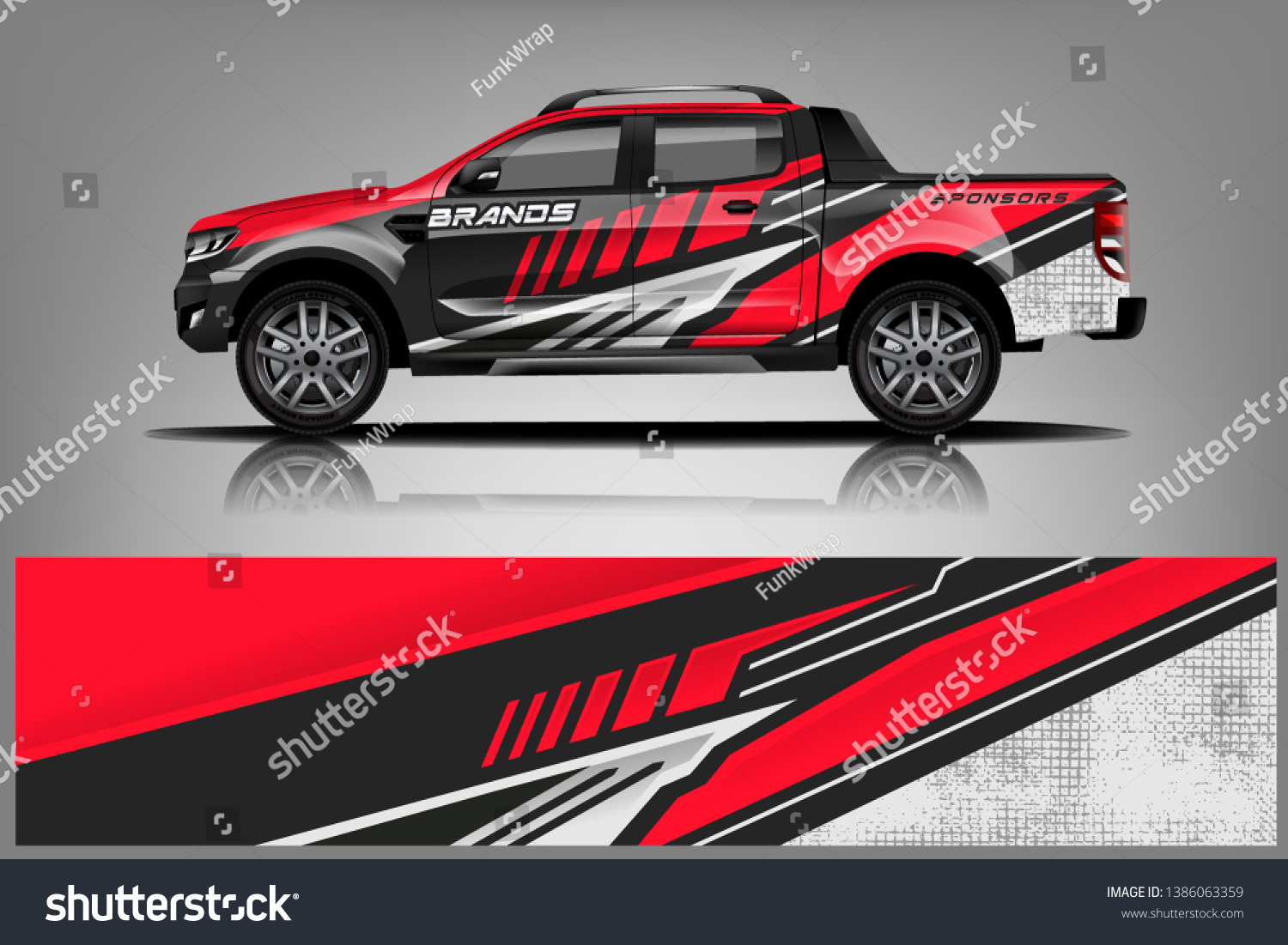 truck and car decal design vector kit. abstract background graphics for vehicle advertisement and vinyl wrap dekal