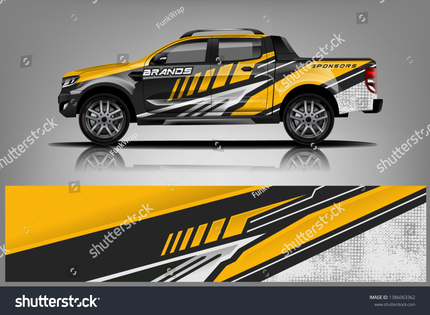 truck and car decal design vector kit. abstract background graphics for vehicle advertisement and vinyl wrap dekal