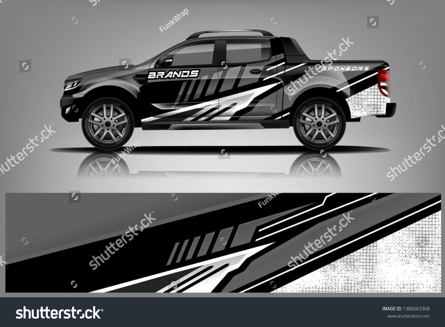 truck and car decal design vector kit. abstract background graphics for vehicle advertisement and vinyl wrap dekal