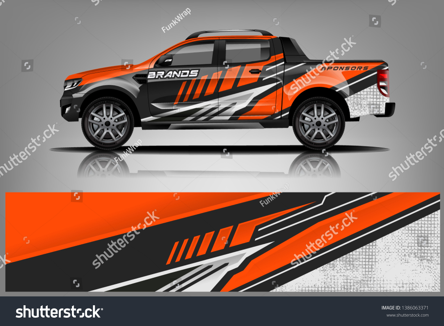 truck and car decal design vector kit. abstract background graphics for vehicle advertisement and vinyl wrap dekal