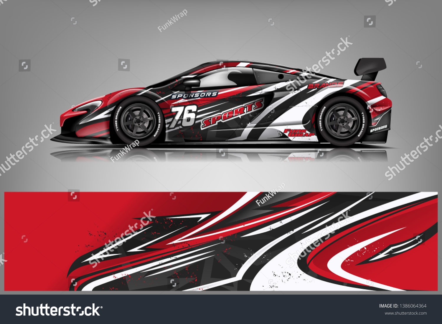 Sport car racing wrap design. vector design dekal