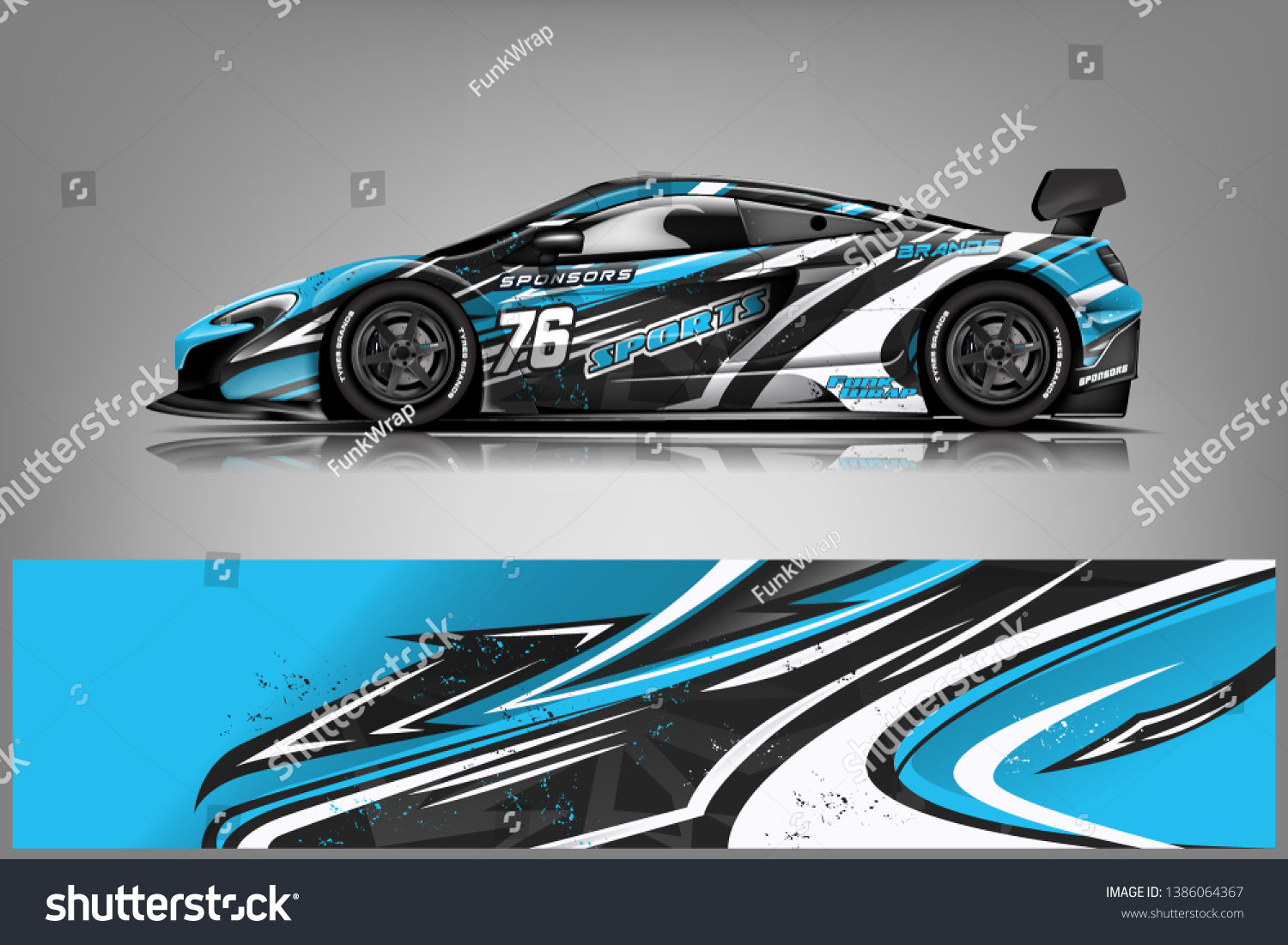 Sport car racing wrap design. vector design dekal