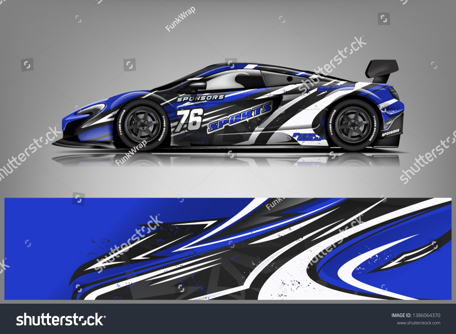 Sport car racing wrap design. vector design dekal