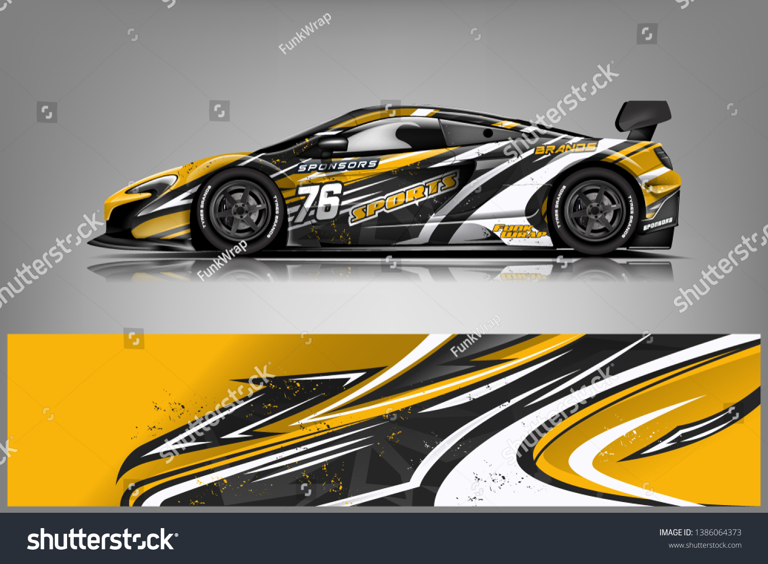 Sport car racing wrap design. vector design dekal