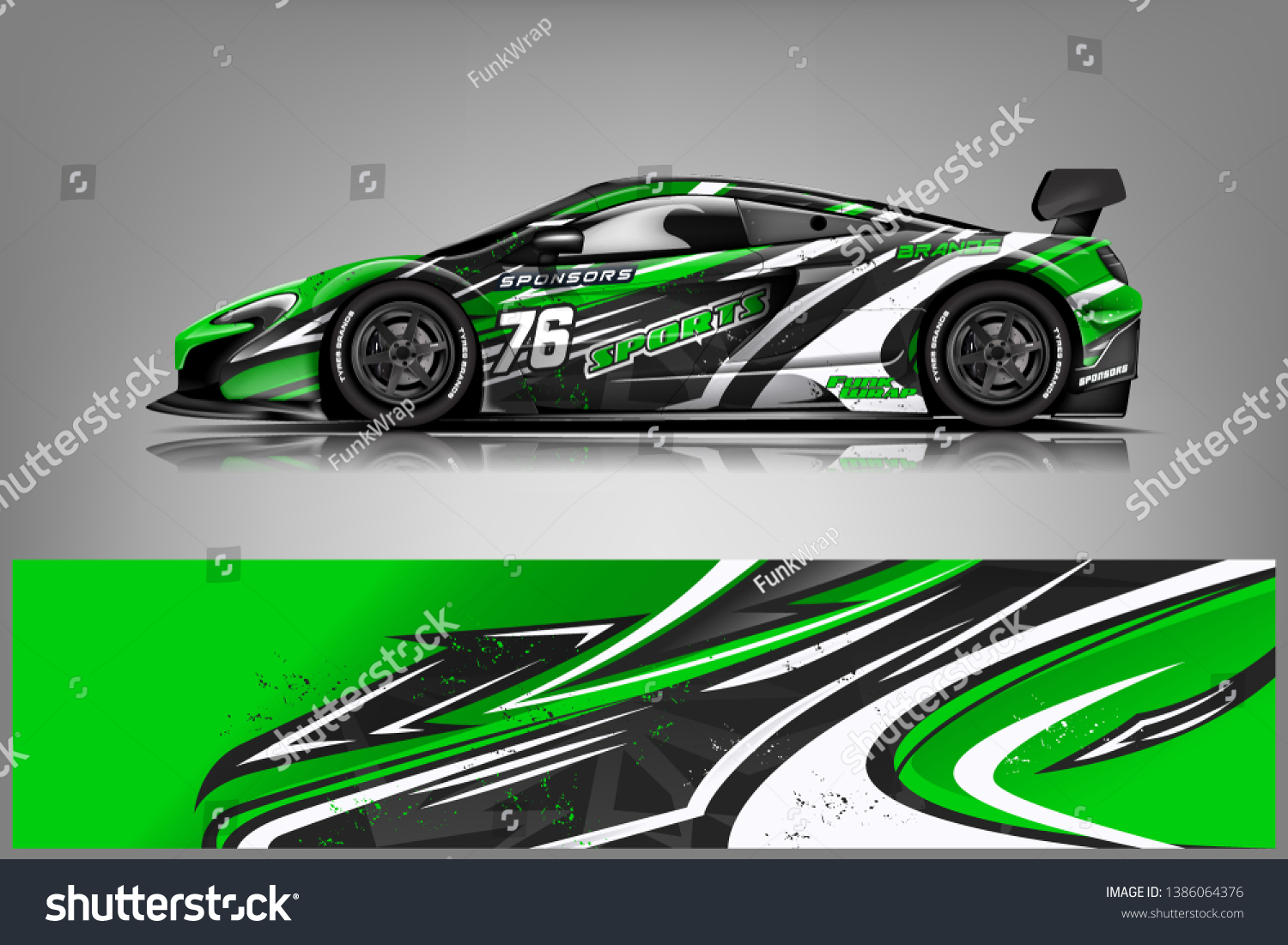 Sport car racing wrap design. vector design dekal