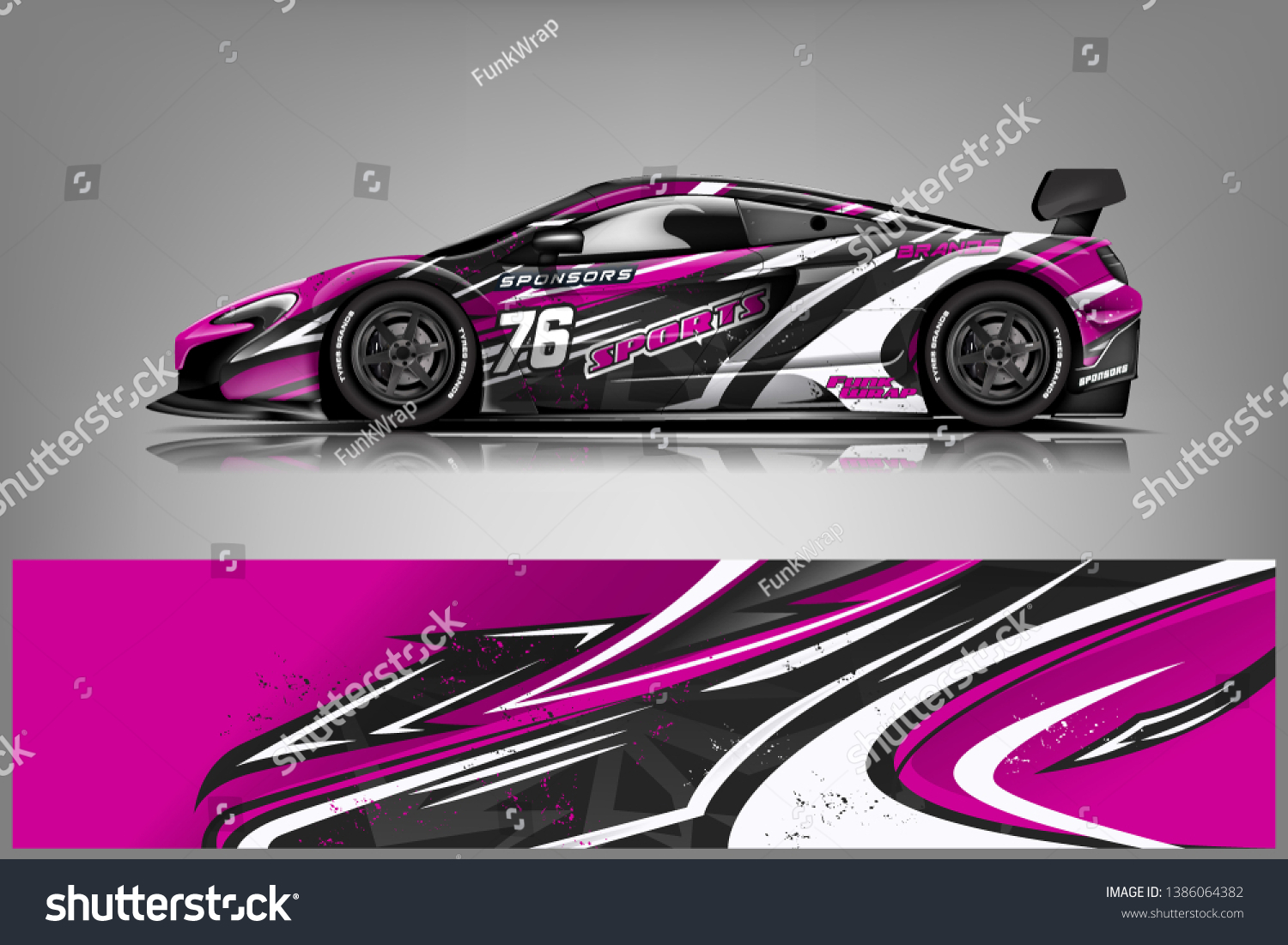 Sport car racing wrap design. vector design dekal