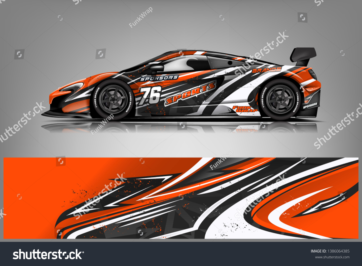 Sport car racing wrap design. vector design dekal