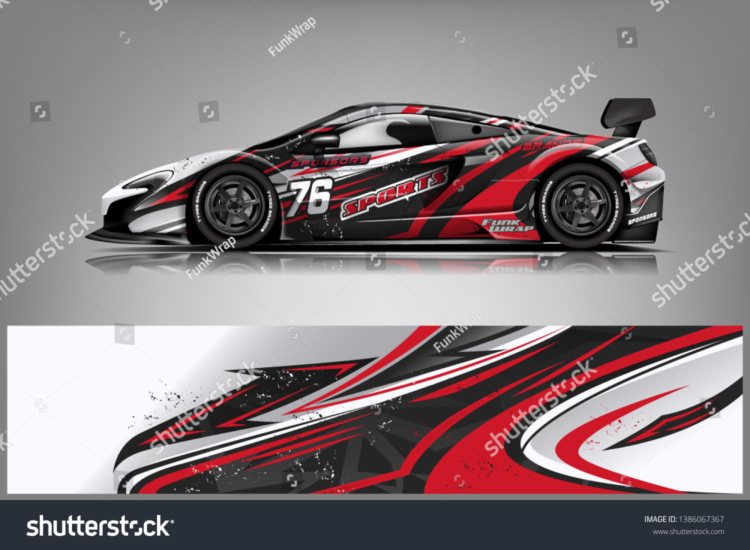 Sport car racing wrap design. vector design dekal