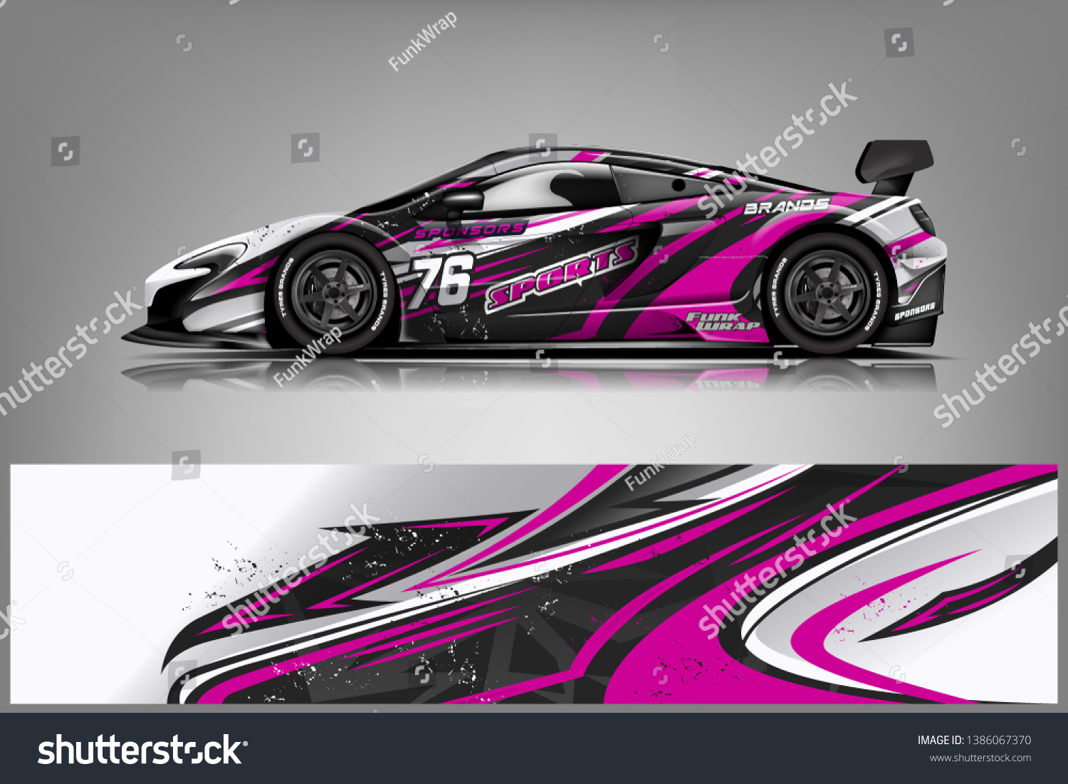 Sport car racing wrap design. vector design dekal