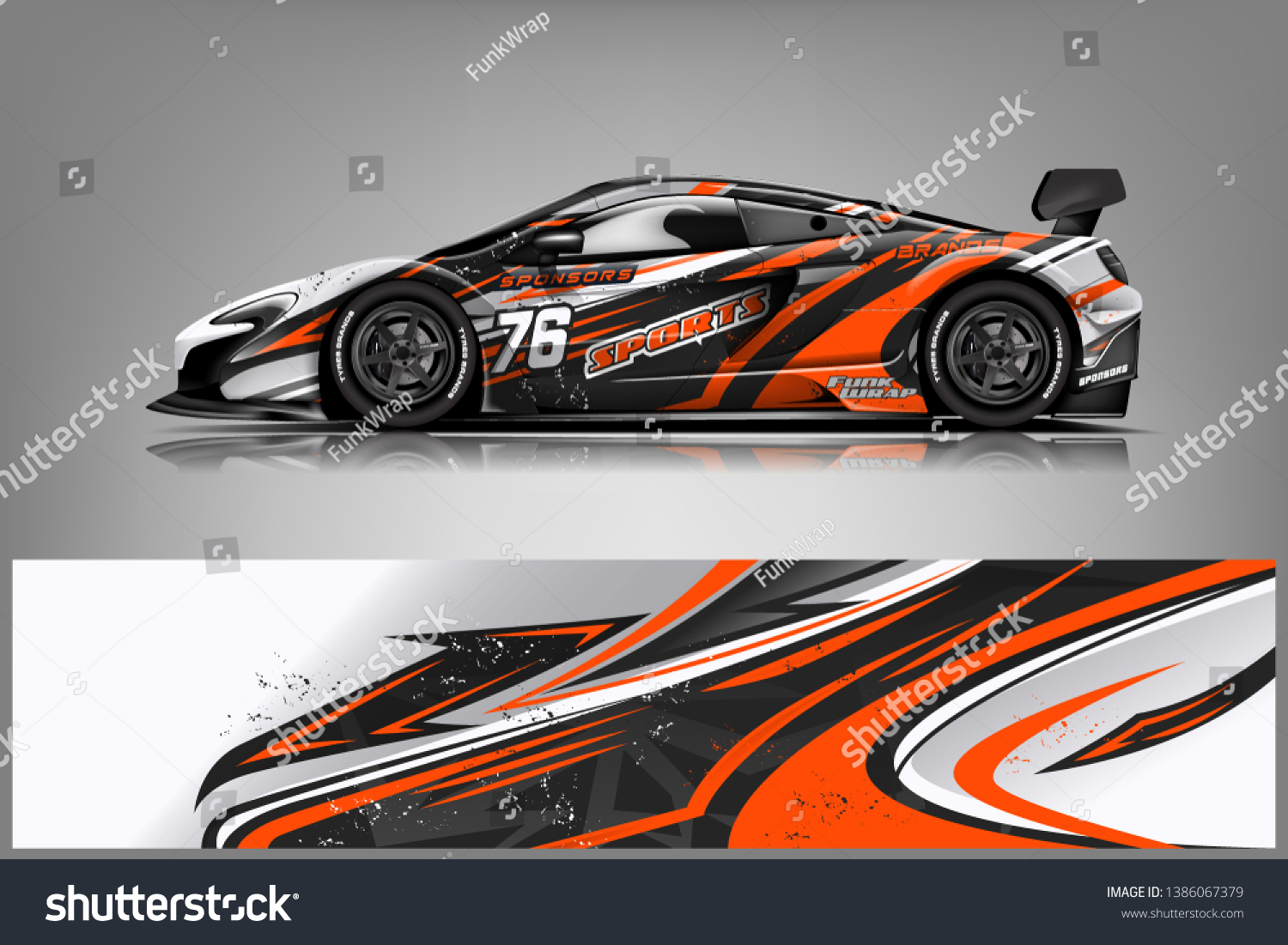 Sport car racing wrap design. vector design dekal