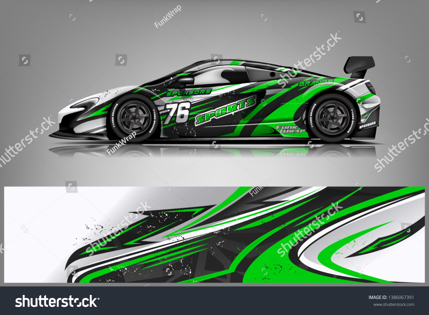 Sport car racing wrap design. vector design dekal