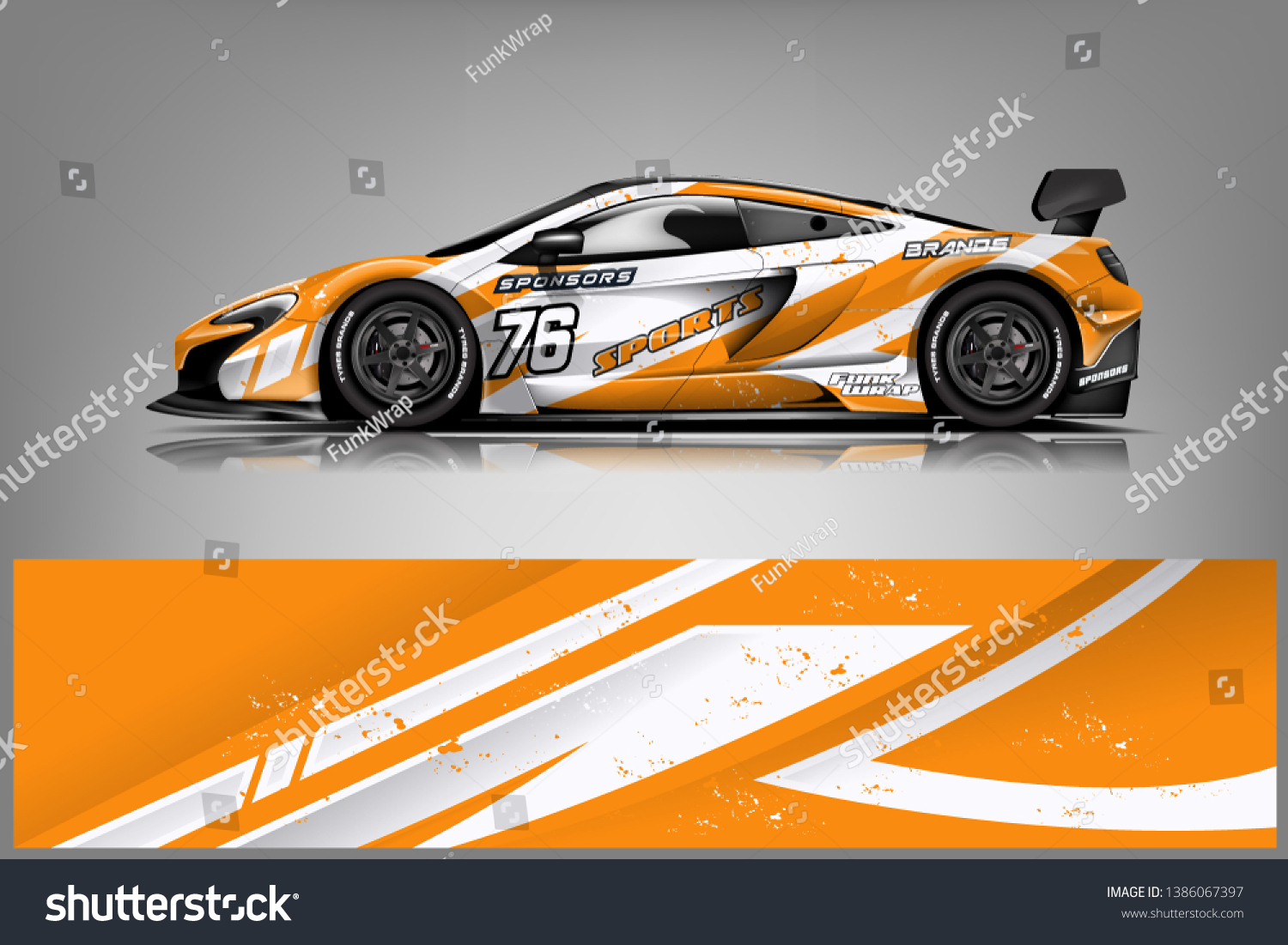 Sport car racing wrap design. vector design dekal
